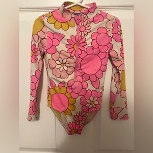 Mini Boden floral rash guard swimsuit